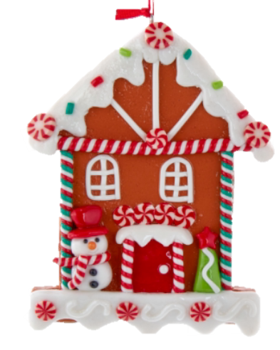 Gingerbread House Christmas Snowman Decoration