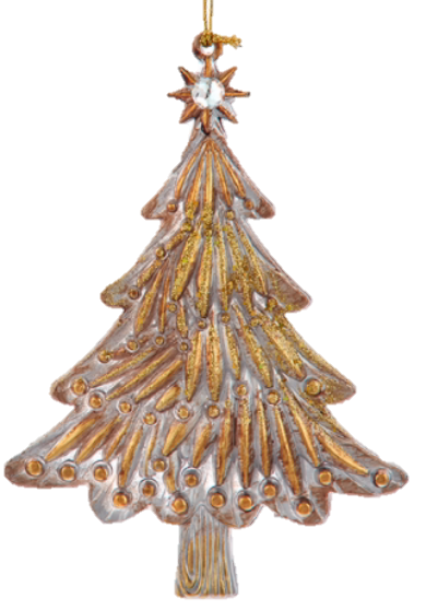 Silver Plastic Tree Hanging Ornament 13.97cm