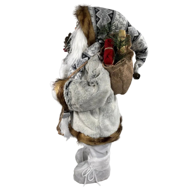 Santa With Fur And Scarf 90Cm