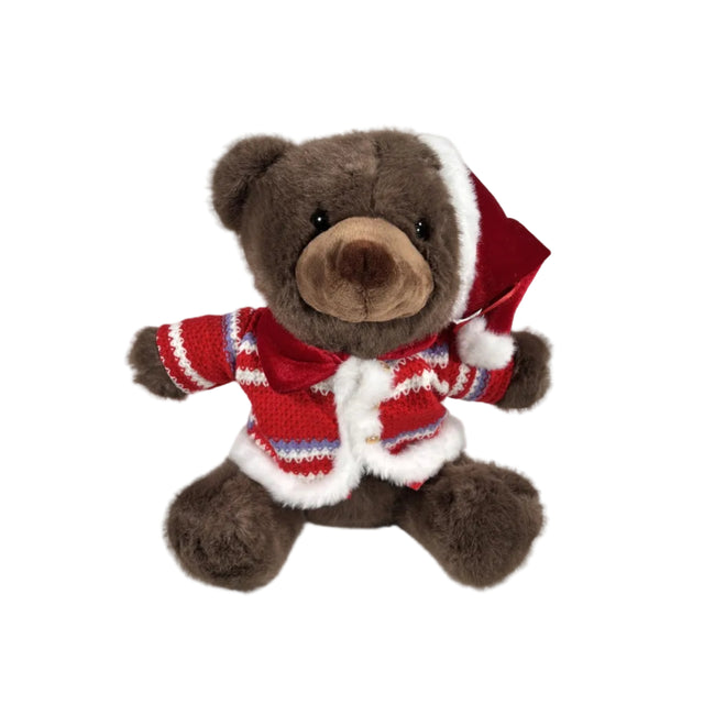 Bear With Xmas Hat And Red Sweater