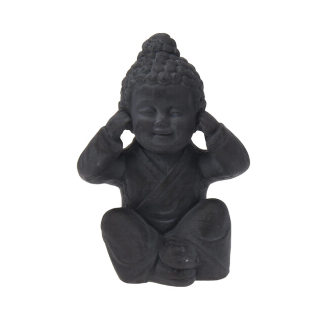 Buddha Sitting, Cement, 12.5x10x17cm, Hear No Evil