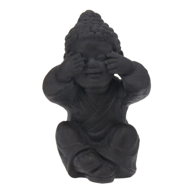 Buddha Sitting, Cement, 12.5x10x17cm, See No Evil