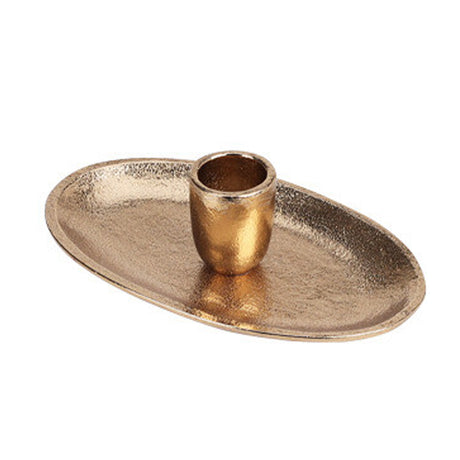 Golden Oval Candle Holder