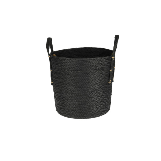 Basket 2 Handles Paper Black