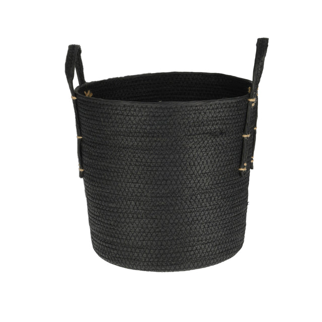 Basket 2 Handles Paper Black