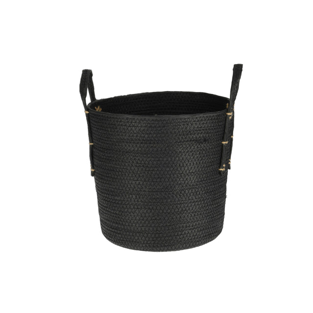 Basket 2 Handles Paper Black