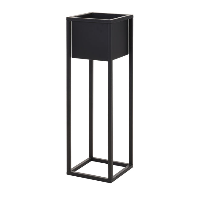 Flower Pot, Metal, On Stand,  21X21X70Cm, Black