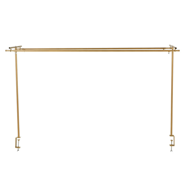 Table Rack, Metal, Ext 98X140-250X32Cm, Double Frame, With Clamp, Gold