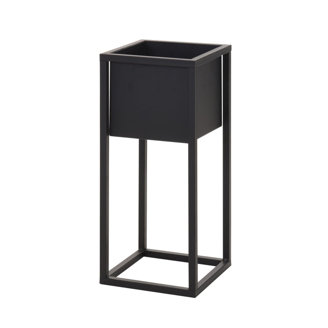 Flower Pot Metal On Stand, 21X21X50Cm, Black