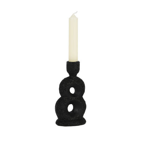 Black Polyresin Candlestick Holder