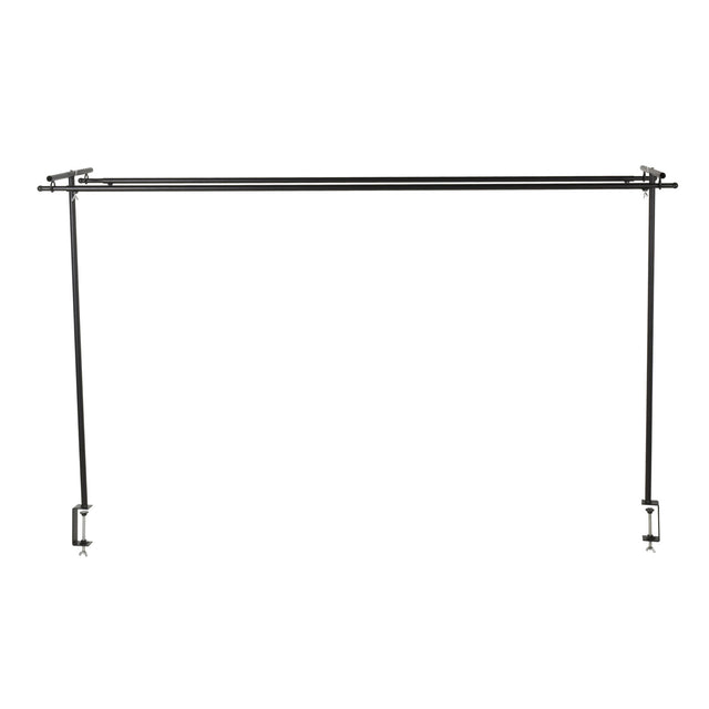 Table Rack, Metal, Ext 98X140-250X32Cm, Double Frame, With Clamp, Black