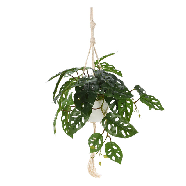 Artificial Plant In Pot, With Rope For Hanging