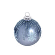 Matt Glass Snowflake Grey Christmas Tree Decoration (8cm)