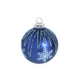 Blue Christmas Decoration - Matt Glass With Snowflake