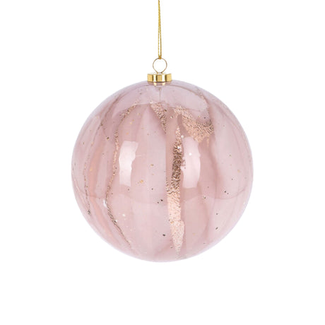 Pink & Gold Marble Design Christmas Bauble (7cm)