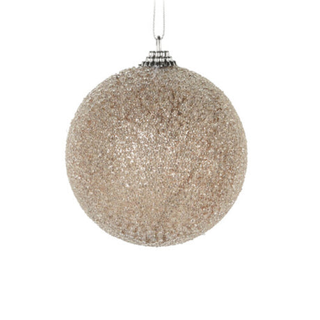 Xmas Decoration - Gold Ball With Transparent Beads (8cm)