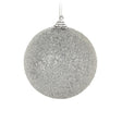 Christmas Ornament Ball - Grey With Transparent Beads (8cm)