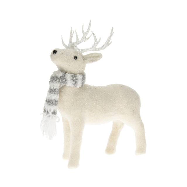 Reindeer With Scarf, Polyester & Polyfoam 22X12X35Cm, Looking Up