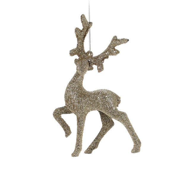 Hang Deco Glitter Deer 15Cm Gold - Standing