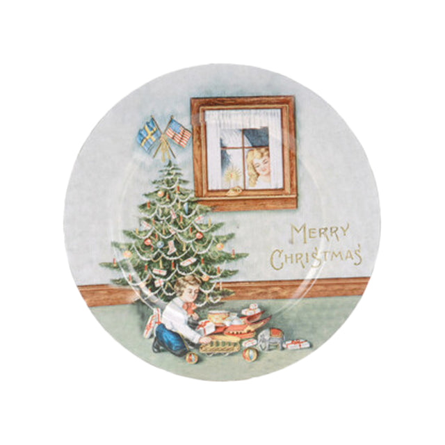 Plate Dia 33Cm With Tree And Presents