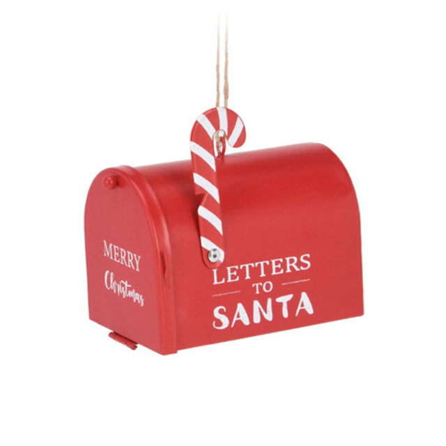 Mailbox, Hanging  Iron 8.5X6X7cm,  Red - Letters To Santa