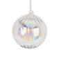 Christmas Striped Iridescent Pearl Bauble (10cm)