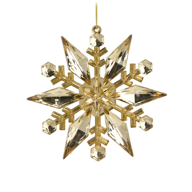 Snowflake Hanging Acrylic,11.5X1.2X11.5Cm, Gold - Snowflake