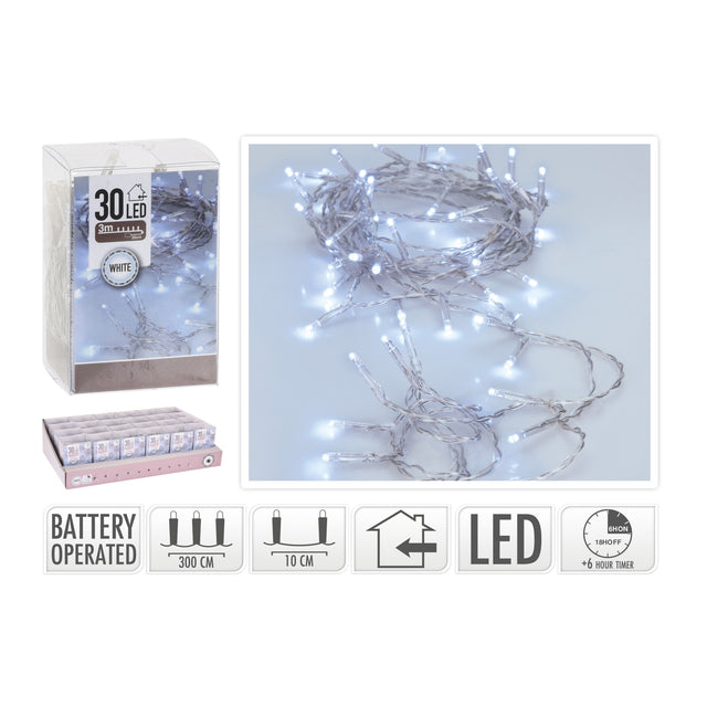 Led Light 30Pcs Bo White Timer - 3M