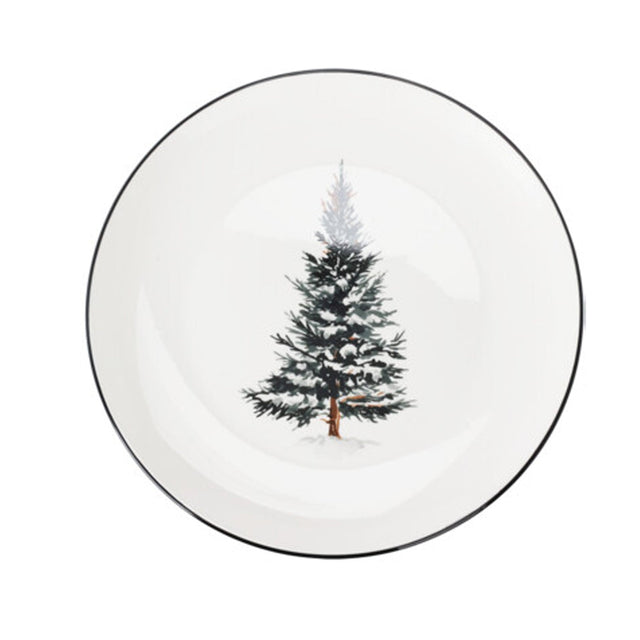 Plate Porcelain 26.8Xh2.6Cm Pine Tree