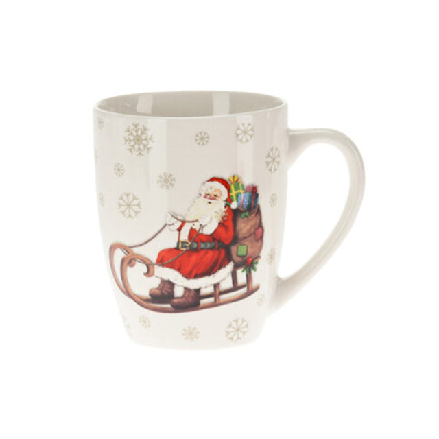 Mug Porcelain 340Ml - Santa On Sleigh