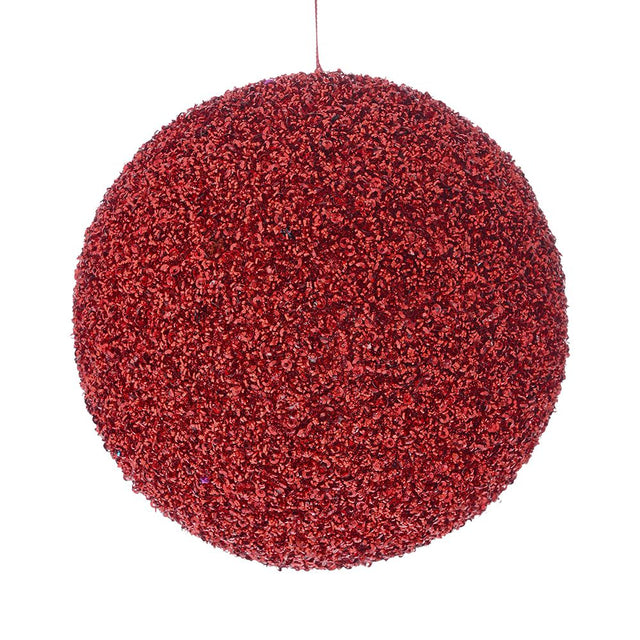 Red Glitter Foam Bauble 10Cm