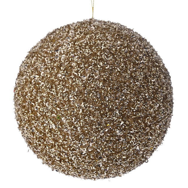 Champagne Glitter Foam Bauble 15Cm