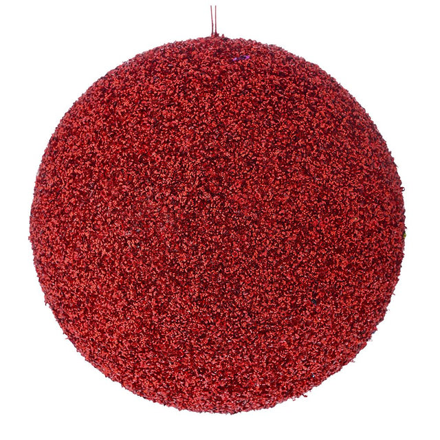 Red Glitter Foam Bauble 20Cm