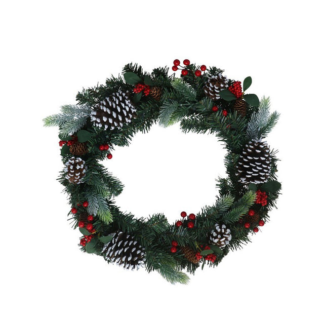 Christmas Wreath Surt With Berries And Pinecone's