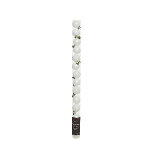 Baubles In Tube Set Of 14 - Shades Of White 3Cm