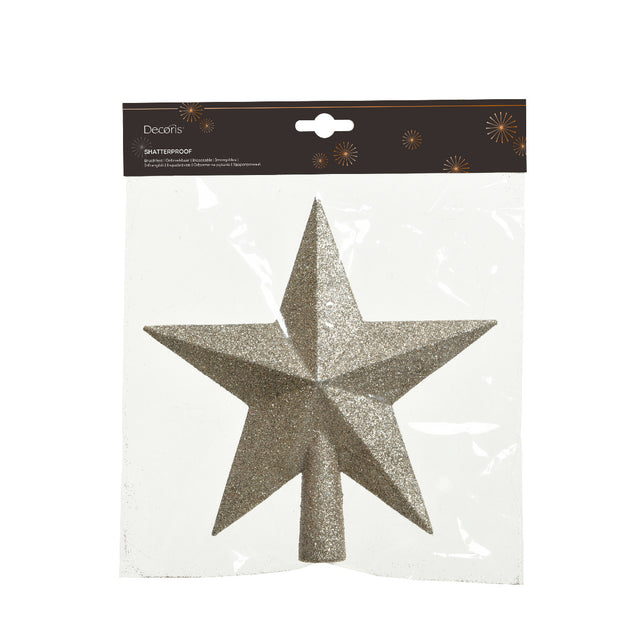 Star Tree Topper Glitter L/Gold  4.2X19X19Cm Gold