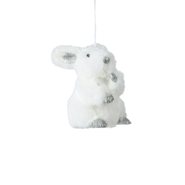 Rabbit White & Silver 9X9X13Cm