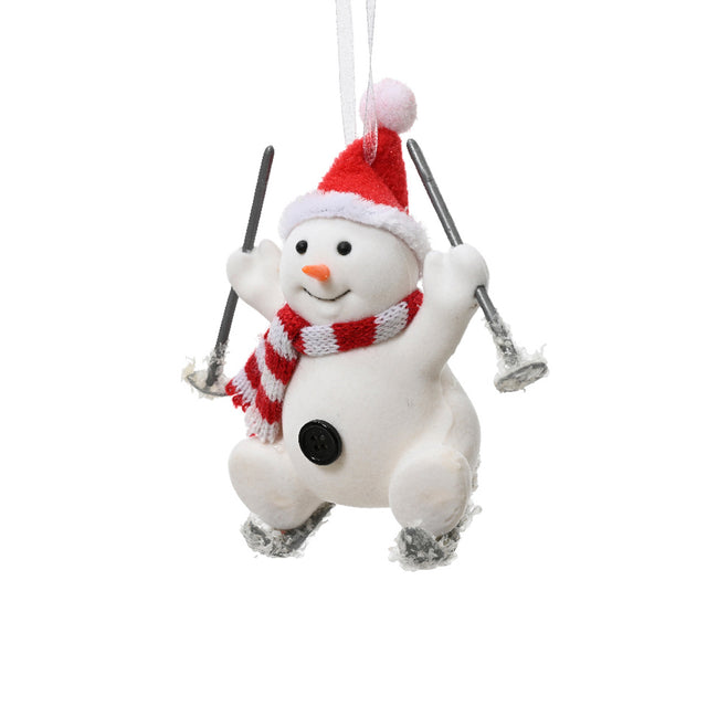 Snowman Skiing 11X6X11Cm - Sitting