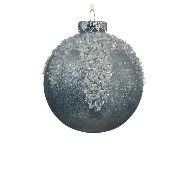 Bauble With Ice Top 10Cm - Blue