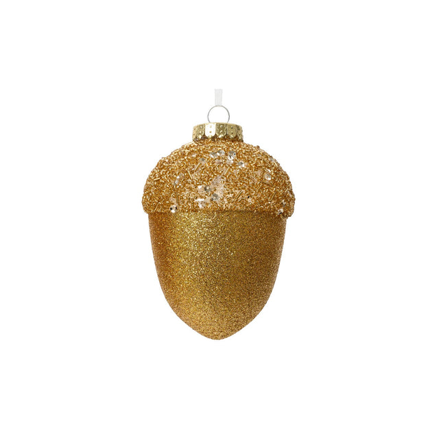 Plastic Pinecone With Glitter 10X12.5Cm - Gold