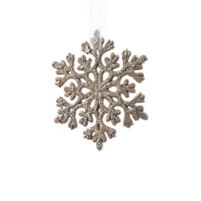 Snowflake With Glitter 0.8X10.5X10.5Cm - Gold