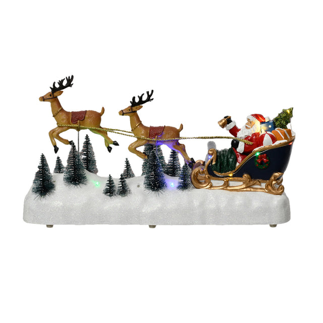 Led Scenery - Santa With Reindeer In Sleigh 11.5X39.9X20.8Cm