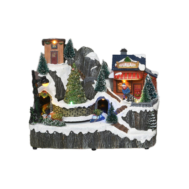 Led Scenery - Mountain Scene With Tree Sale Shop 15.5X23X16.5Cm