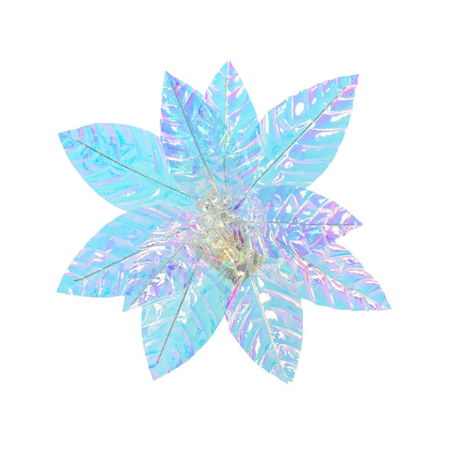 Poinsettia On Clip 31X14Cm - Iredescent