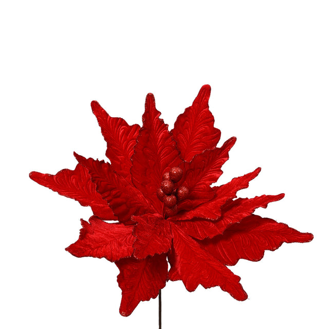 Velvet Poinsettia 50X66Cm - Red