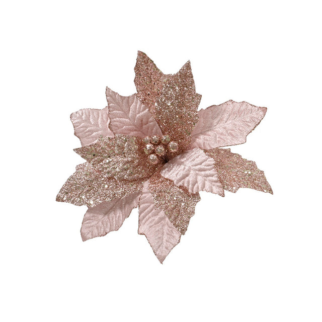 Velvet Poinsettia 29X15Cm - Pink