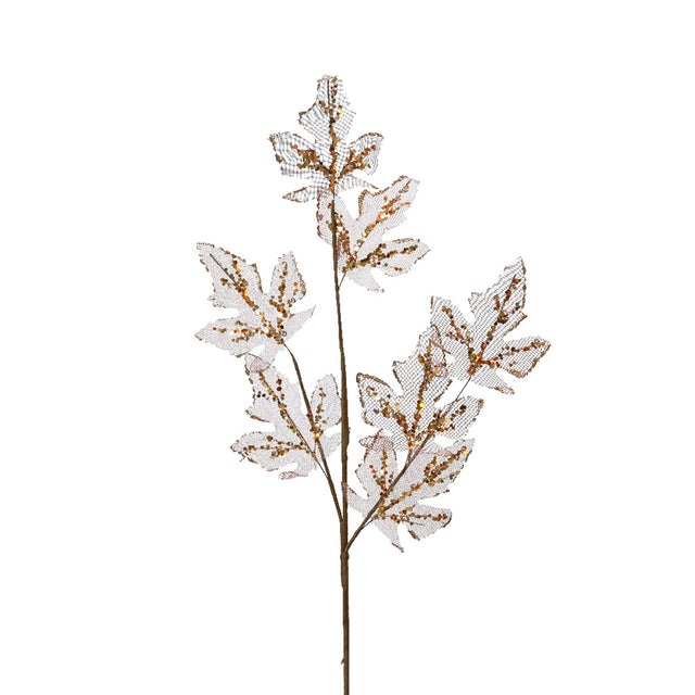 Spray Leaves 0.5X20X68Cm - White