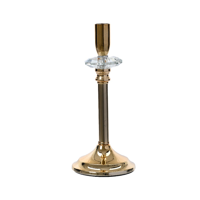 Candleholder Metal 10X24Cm - Gold & Glass