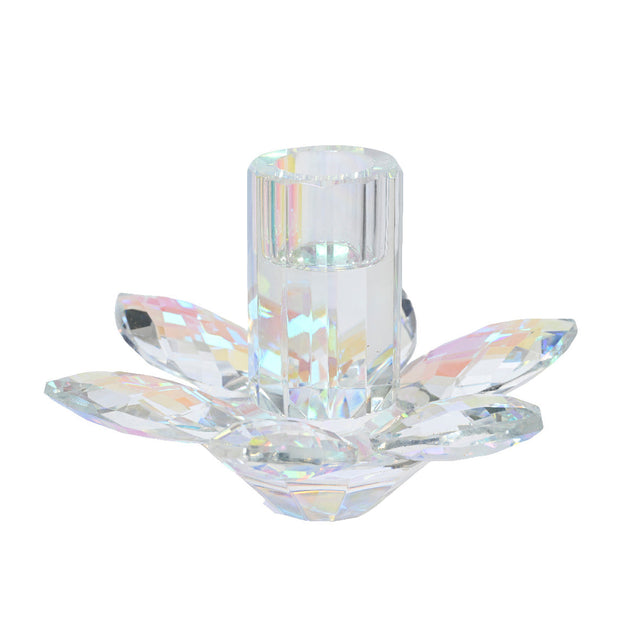 Candleholder Crystal Flower 13X8.2Cm