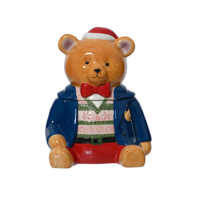 Cookie Jar 15.5X15X20Cm - Bear With Blue Jacket